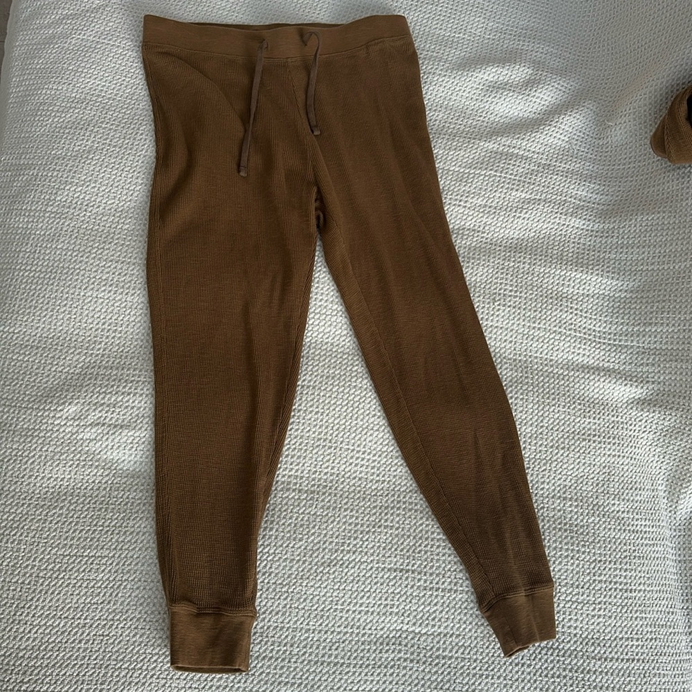 NWT James Perse Brown Thermal Cotton Joggers